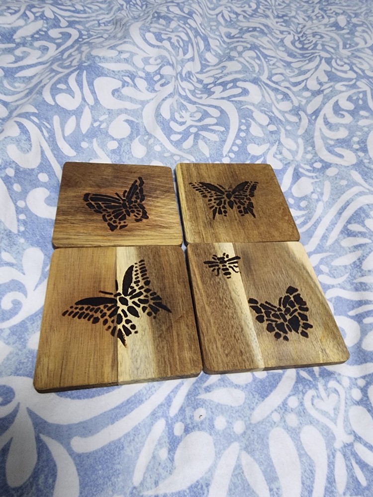 Handmade Butterfly Coasters Set Of 4