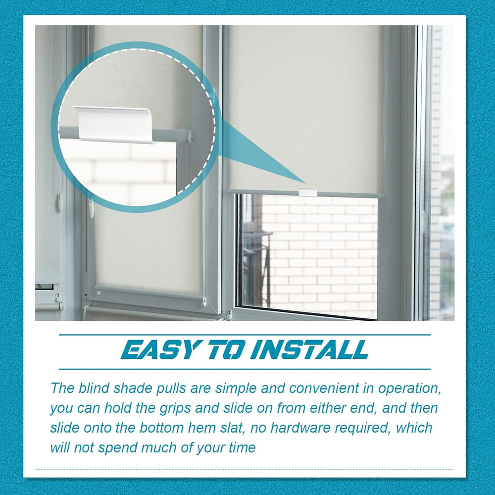 4 Pieces Window Shade for Roller Pull down Roller Shades Handle Blinds for Windo