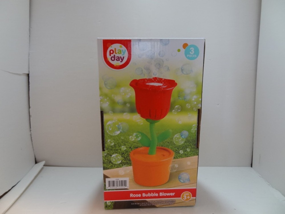 Play Day, Bubble Flowers Rose Bubble Blowing Toy, 2 Fluid Ounces Bubble Solution