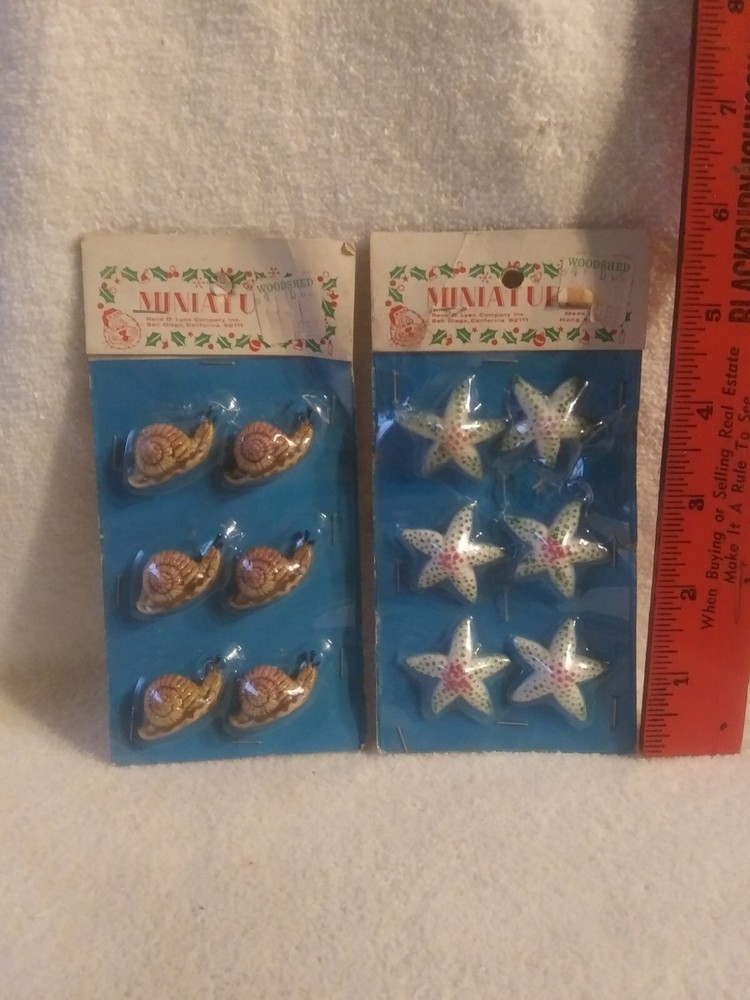 NOS Vintage Rene D Lyon  Miniatures - Snails & Starfish