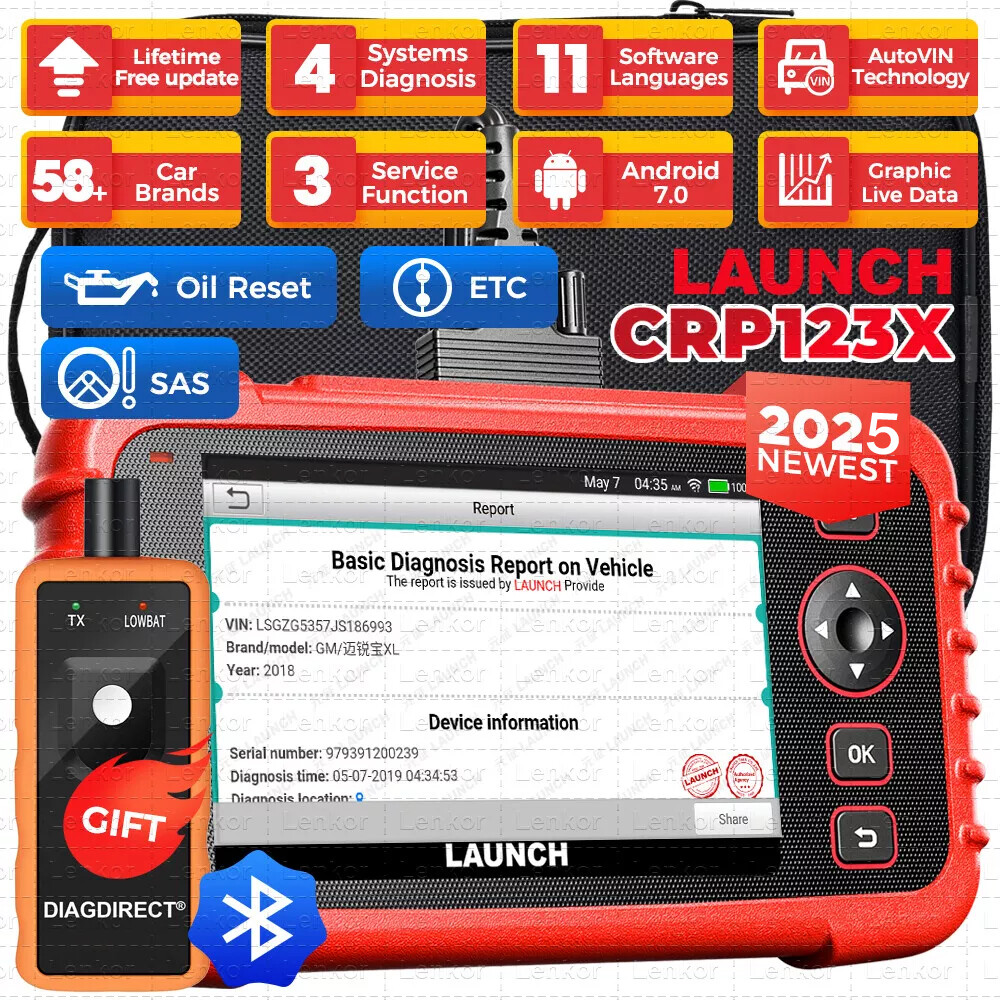 LAUNCH CRP123X OBD2 Scanner ABS SRS Code Reader Check Engine Car Diagnostic Tool