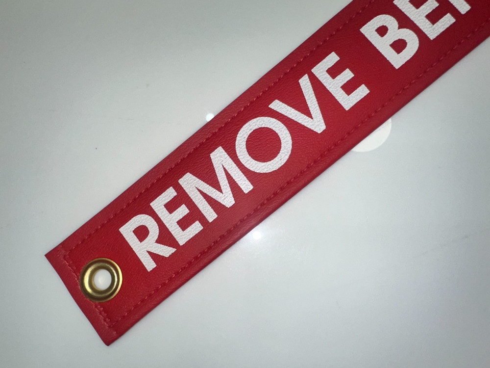 HEAVY DUTY VINYL FLAG w/ REMOVE BEFORE FLIGHT MESSAGE