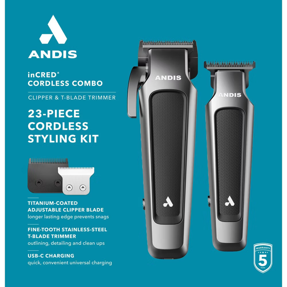 Andis inCred Cordless Combo Styling Kit - 23pc