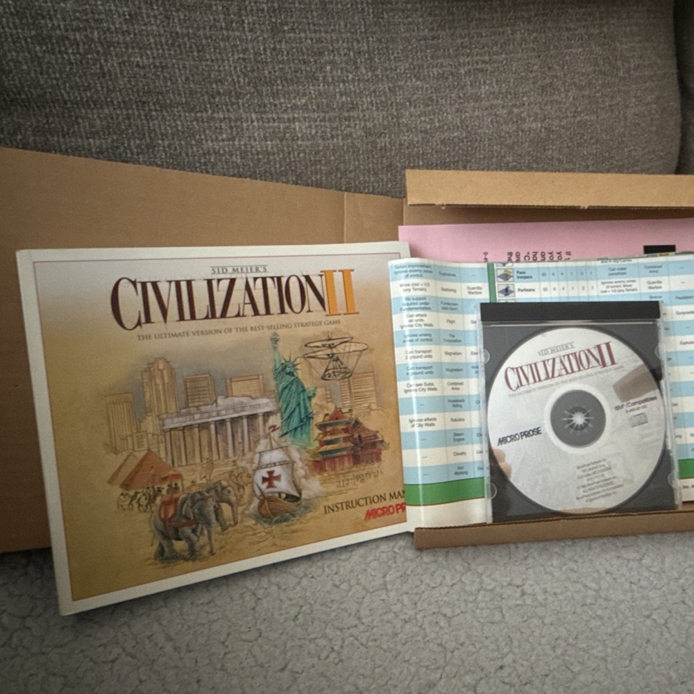 MicroProse Sid Meier's Civilization II PC CD-ROM Boxed Set Manual Windows 3.1/95