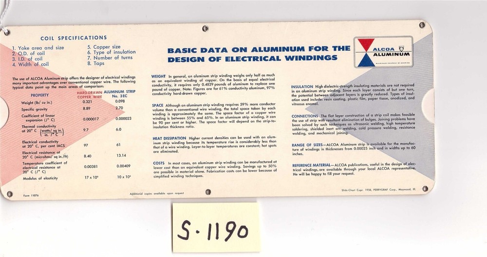 Alcoa Aluminum Conductor Selector Chart,