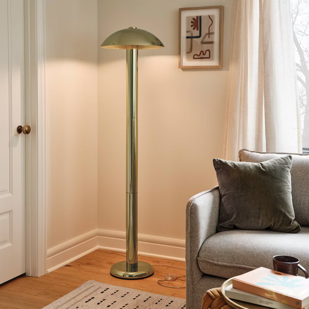 Mild Steel Floor Lamp Brass - Threshold