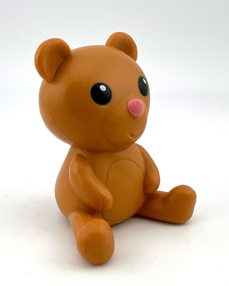 Teddy Bear Miniature Solid Figure PVC 1.75” Brown Unbranded Figure