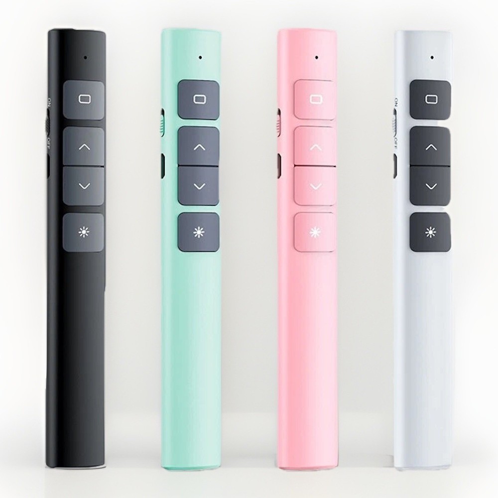 2.4 GHz Wireless Presenter with Red Pointer RF Remote Control Rechargeable Green