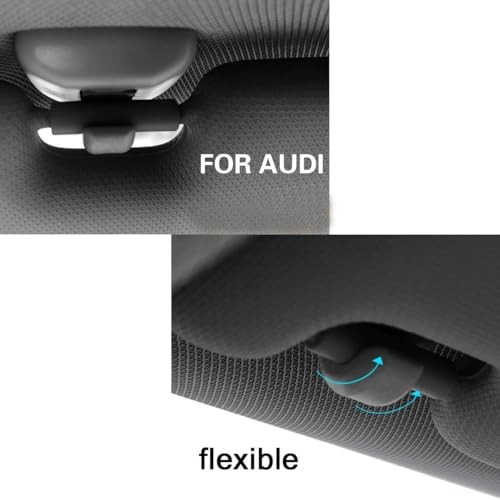 2PCS Audi Inner Sun Visor Clips, Upgraded Car Interior Sunscreen Holder gray