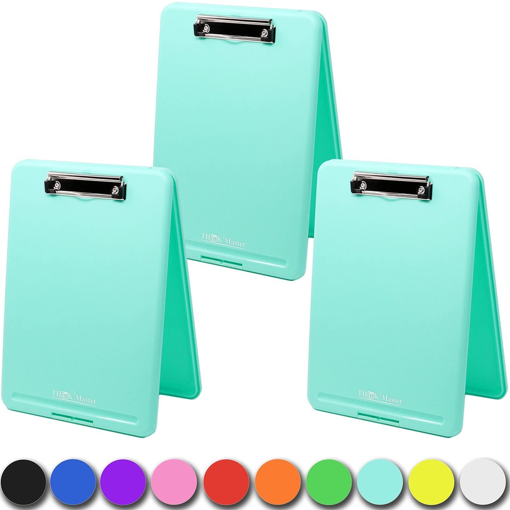 Think2Master [3 Pack] Teal Plastic Storage Clipboard. | 25% Heavier &