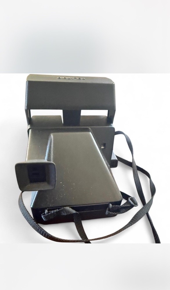 Vintage Polaroid 600 black camera with strap