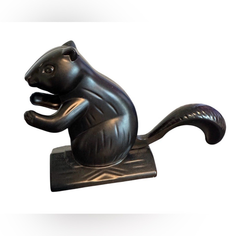 vintage cast aluminum squirrel nutcracker black