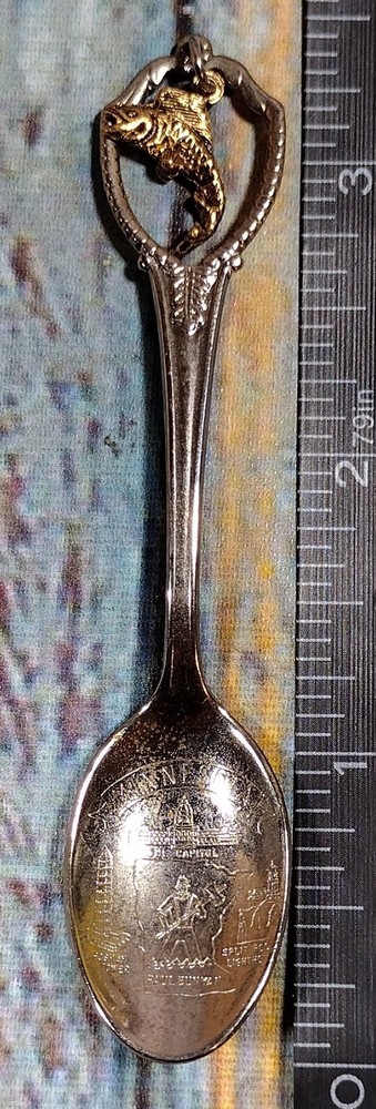 Minnesota Souvenir Spoon with Fish Pendent
