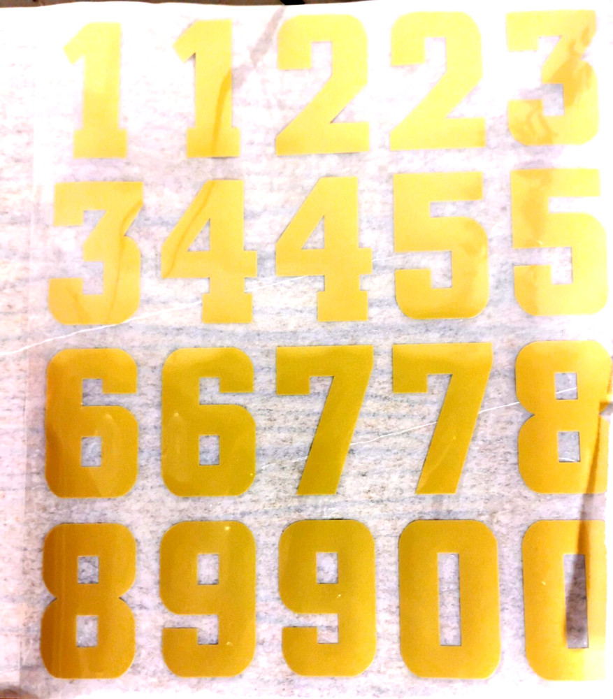 7" Permanent Vinyl Adhesive Numbers- 6 Colors Available