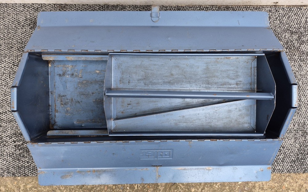 Vintage Talco Tool Box Metal Engineering Blue 24” Toolbox Made in England