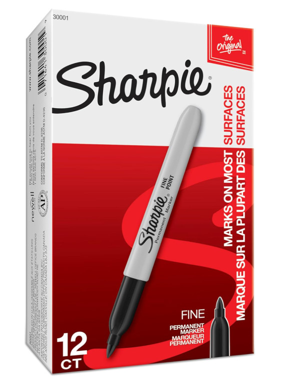 Sharpie Fine Tip Permanent Markers Black 12 Pack Quick Drying Fade Resistant