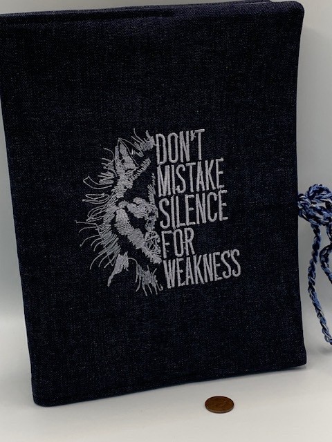 NEW Covered Comp Notebook  "Don't Mistake Silence for Weakness" embr Free ship