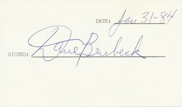 Dave BRUBECK / Signature Signed