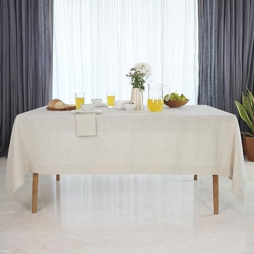 Linen Tablecloth 60 x 108 Inch - 108" x 60" (Rectangular) 04 - Light Natural
