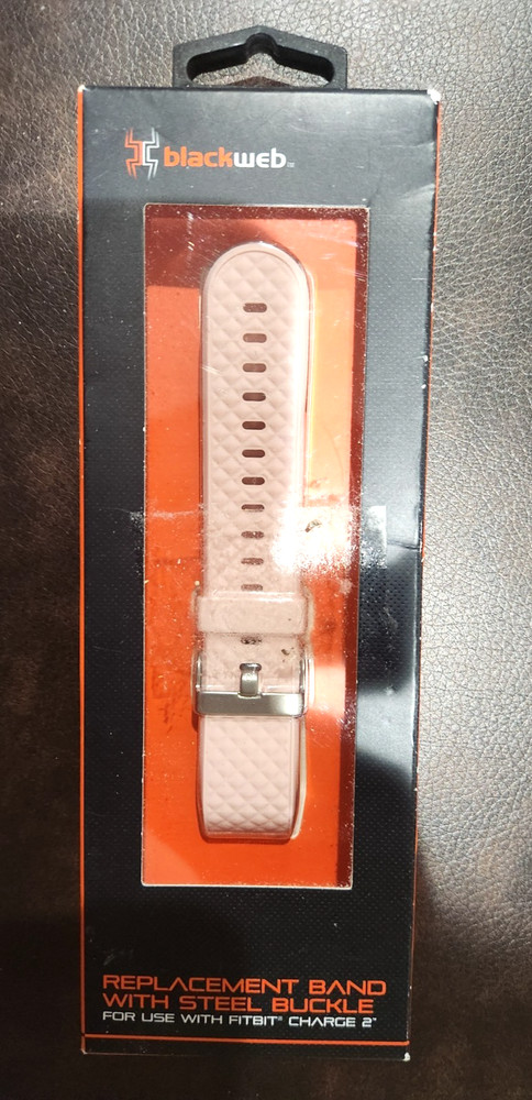 BLACKWEB REPLACEMENT BAND WITH STEEL BUCKLE FOR FITBIT CHARGE 2 3D PATTERN PINK