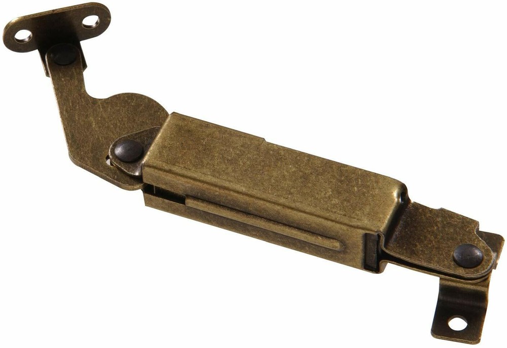 HILLMAN LEFT Mount Antique Brass Spring Loaded Chest Lid Support