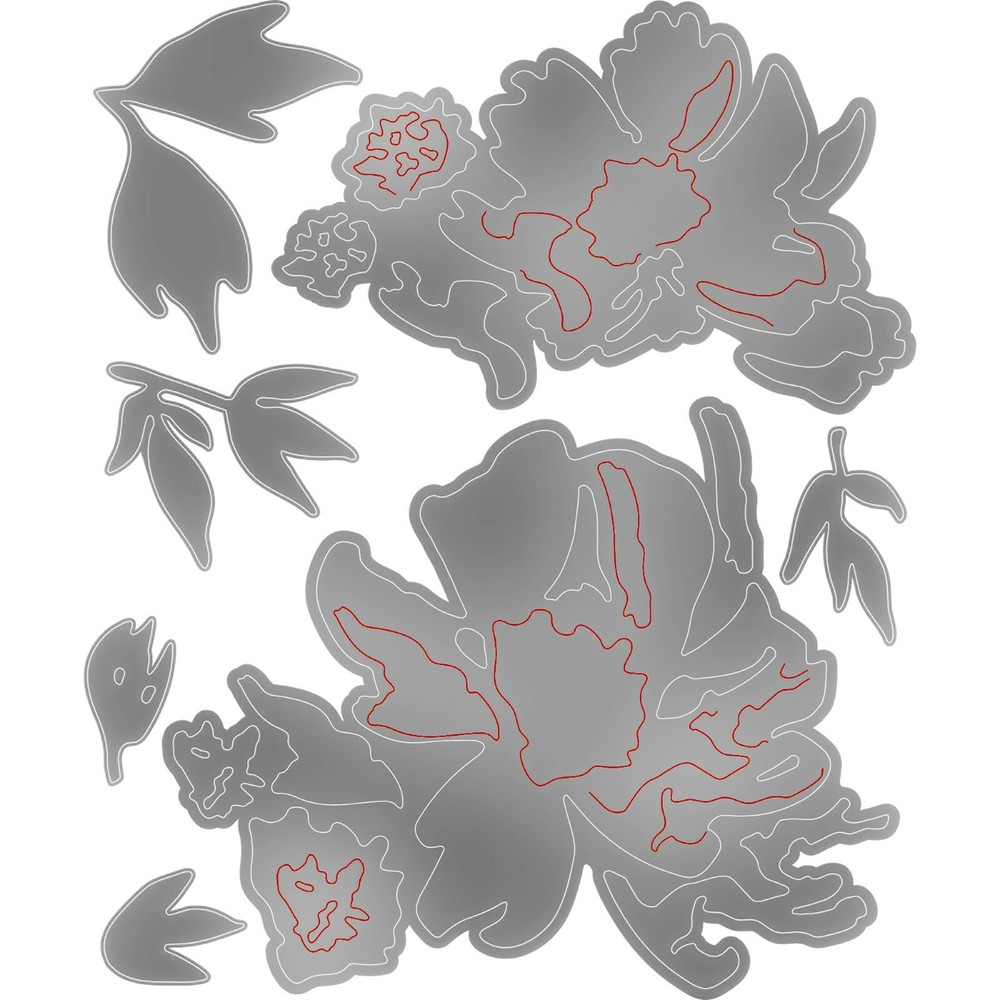 Sizzix Thinlits Brushstroke Flowers #1 7pc set #665209 Retail $16.99 Tim Holtz
