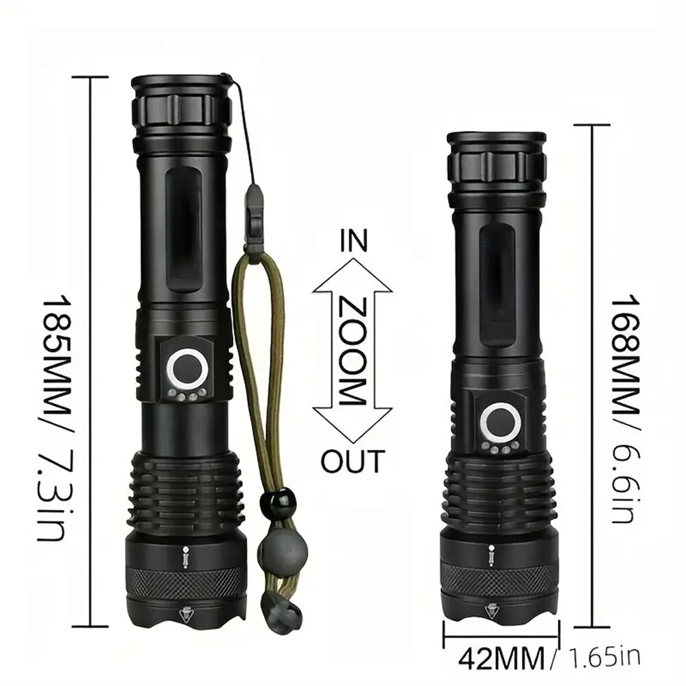 12000000LM Super Bright LED Tactical Flashlight Rechargeable Work Light w/ Box