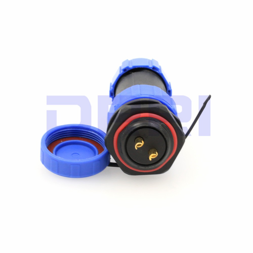 SP21 Waterproof 2 Pin Circular Cable Plug Socket Connector Panel Mount IP68