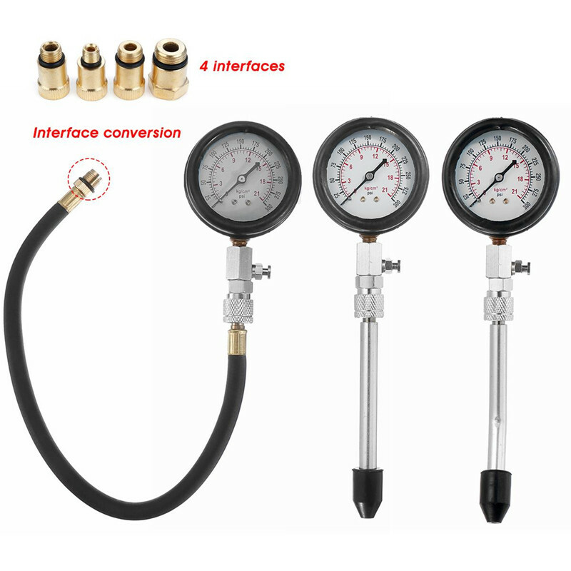 Car Engine Compression Cylinder Pressure Tester Gauge Multi-Function Tools Set