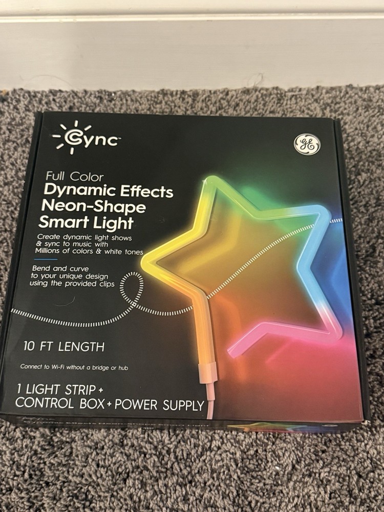 GE Cync Dynamic Effects 10ft Decorative Neon Shape Smart Light Rope String