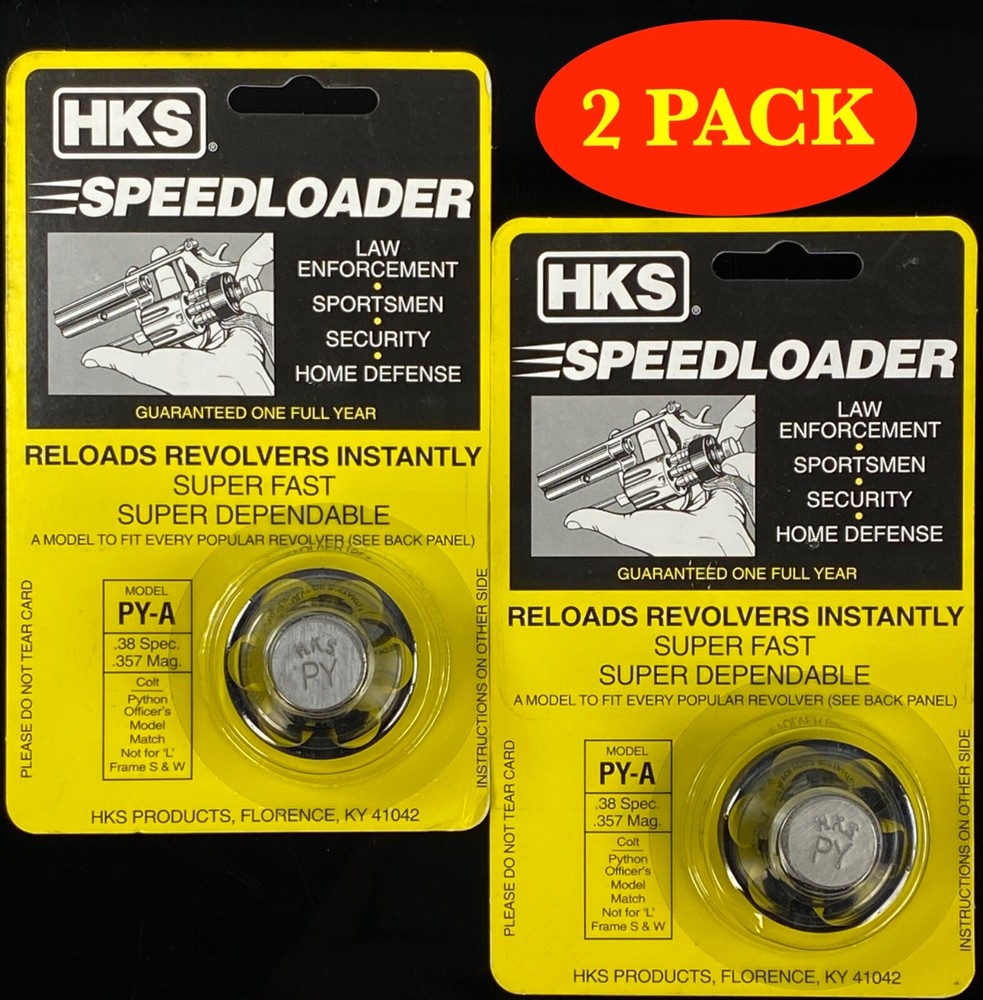 HKS PY-A Speed Loader for 38spl/357mag Colt Python 6 rounds **2 PACK**