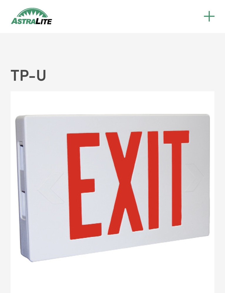 LED Emergency Exit Light Sign w/Battery Backup Single & Double Side UL