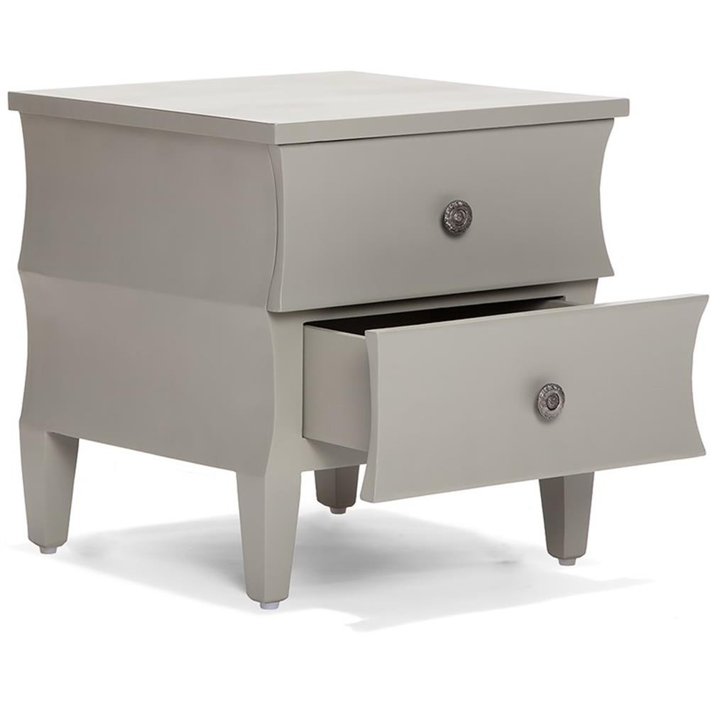 Adore Decor Arlan Side Table with Two Drawers Gray
