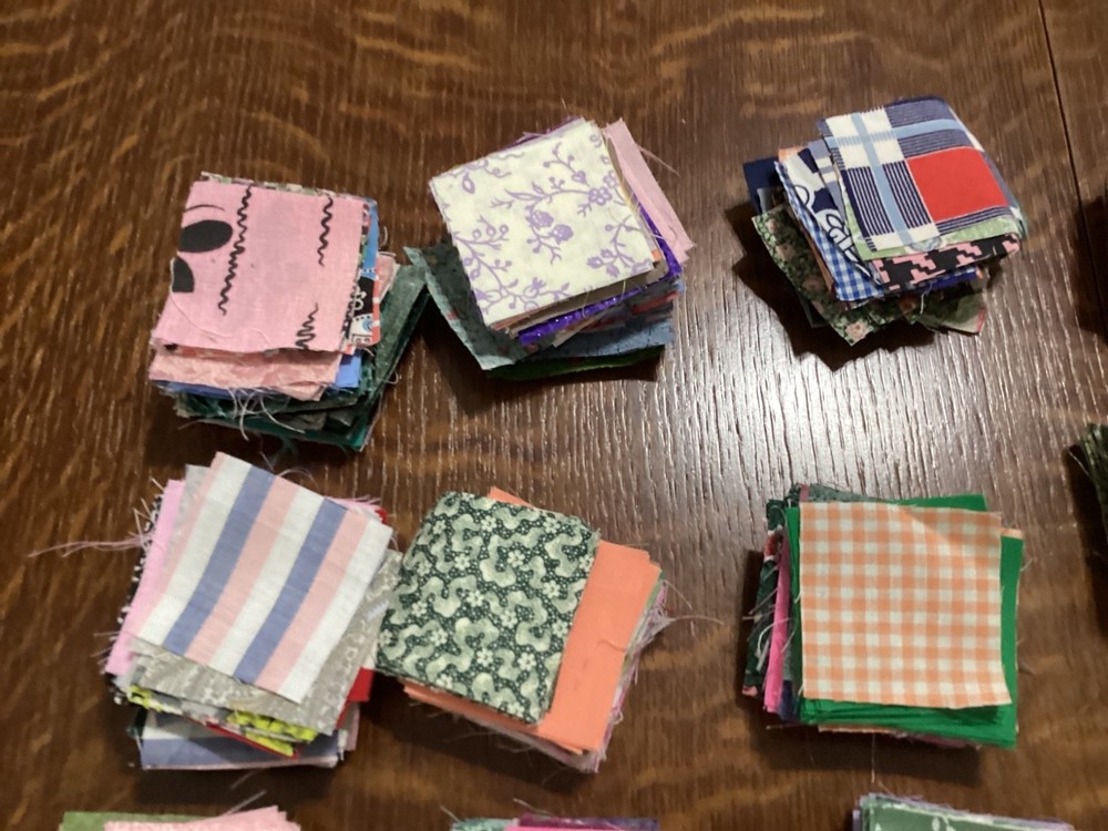 hand cut fabric squares for quilting