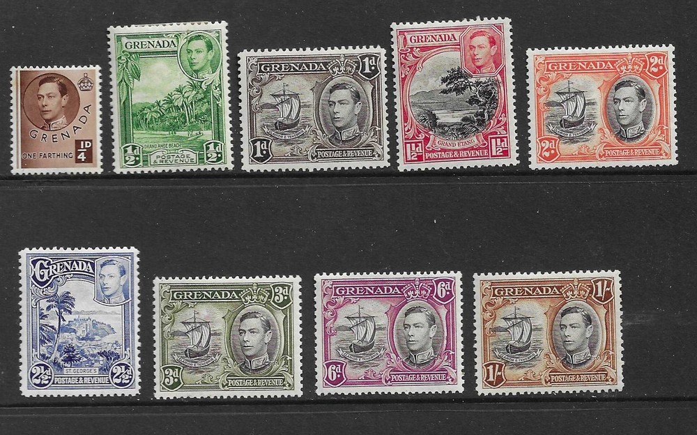 Grenada 1938 part set 1/- SG35 - 160 mounted mint