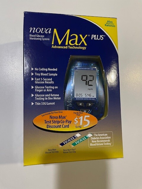 Nova Max Plus Blood Glucose Meter unopened box but EXP 2016