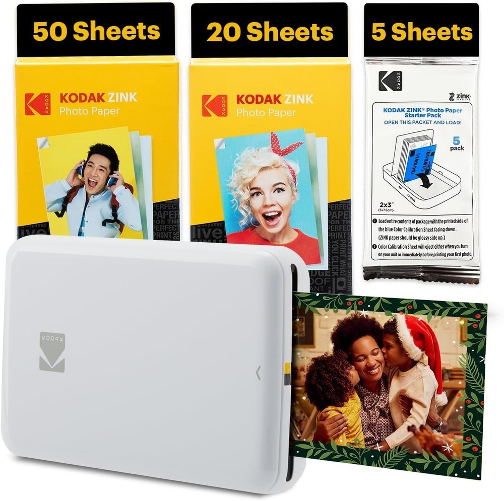Step Instant Smartphone Photo Printer - 75 Sheets Bundle - Portable Mini Colo...