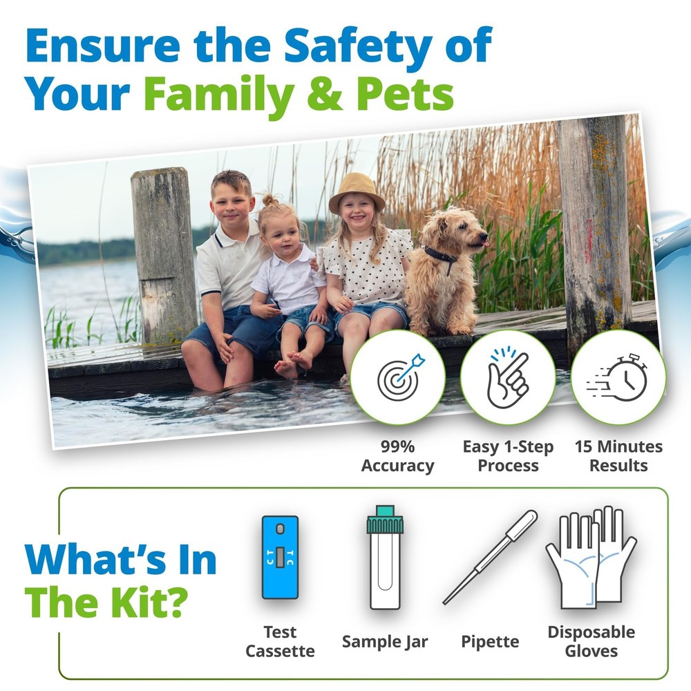 5Strands Blue Green Algae Test Kit 2 Pack, On Site Lake & Pond Water Testing