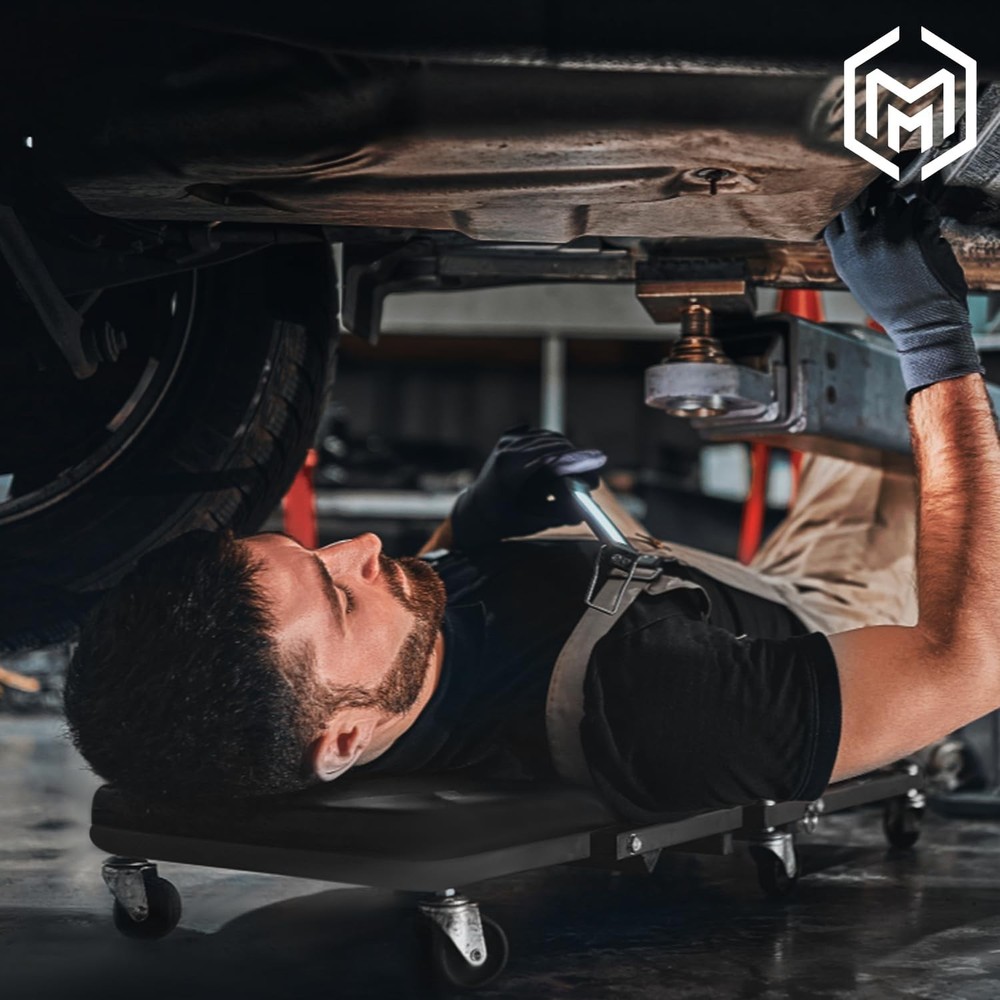 Foldable Z Creeper 2-in-1 Rolling Folding Car Creeper & Seat, 36" Adjustable