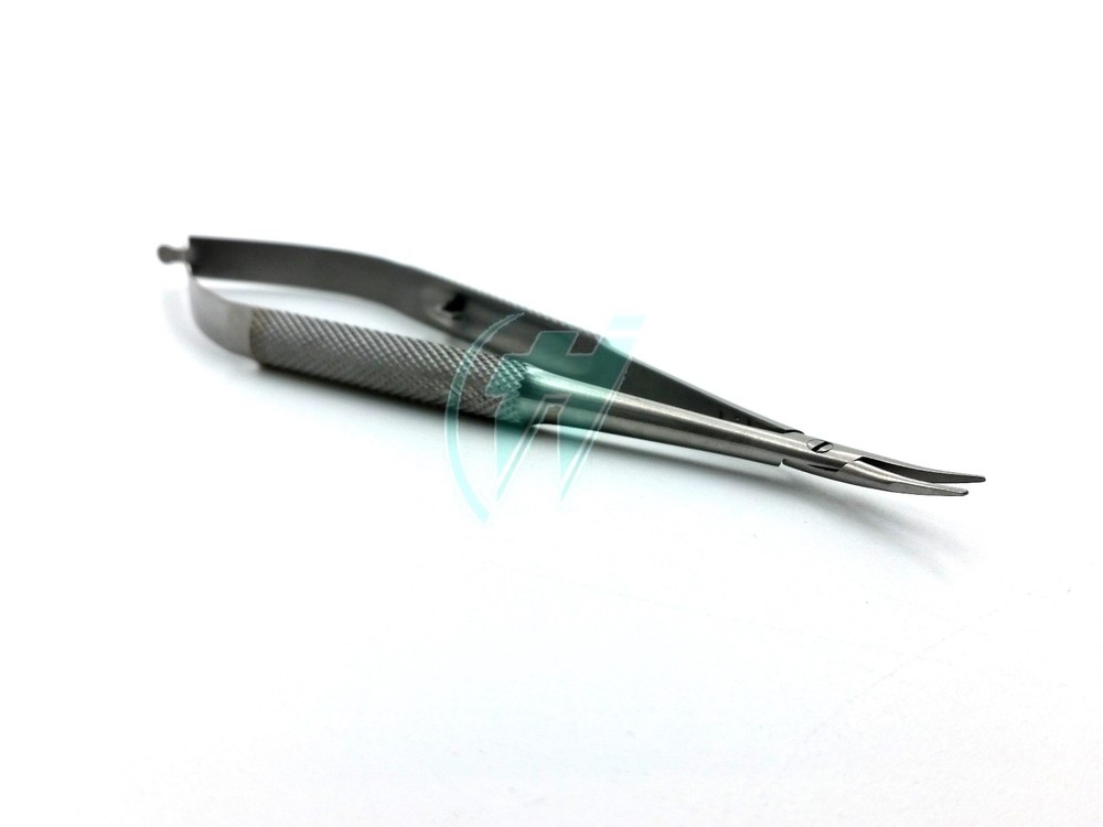 BARRAQUER CURVED N.H NEEDLE HOLDER WITHOUT LOCK - 4"