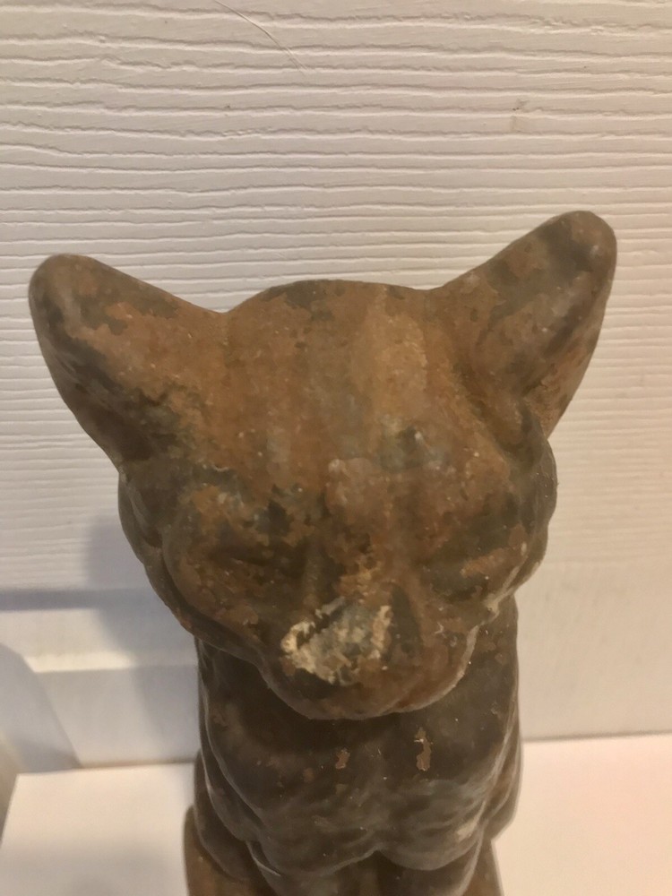 Authentic Antique Cast Iron 9.5” Black Cat Doorstop