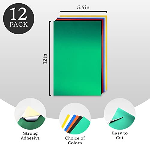 Vinyl for Cricut Joy Permanent Adhesive (12 Pack Bundle, 5.5 x 12 Reflective