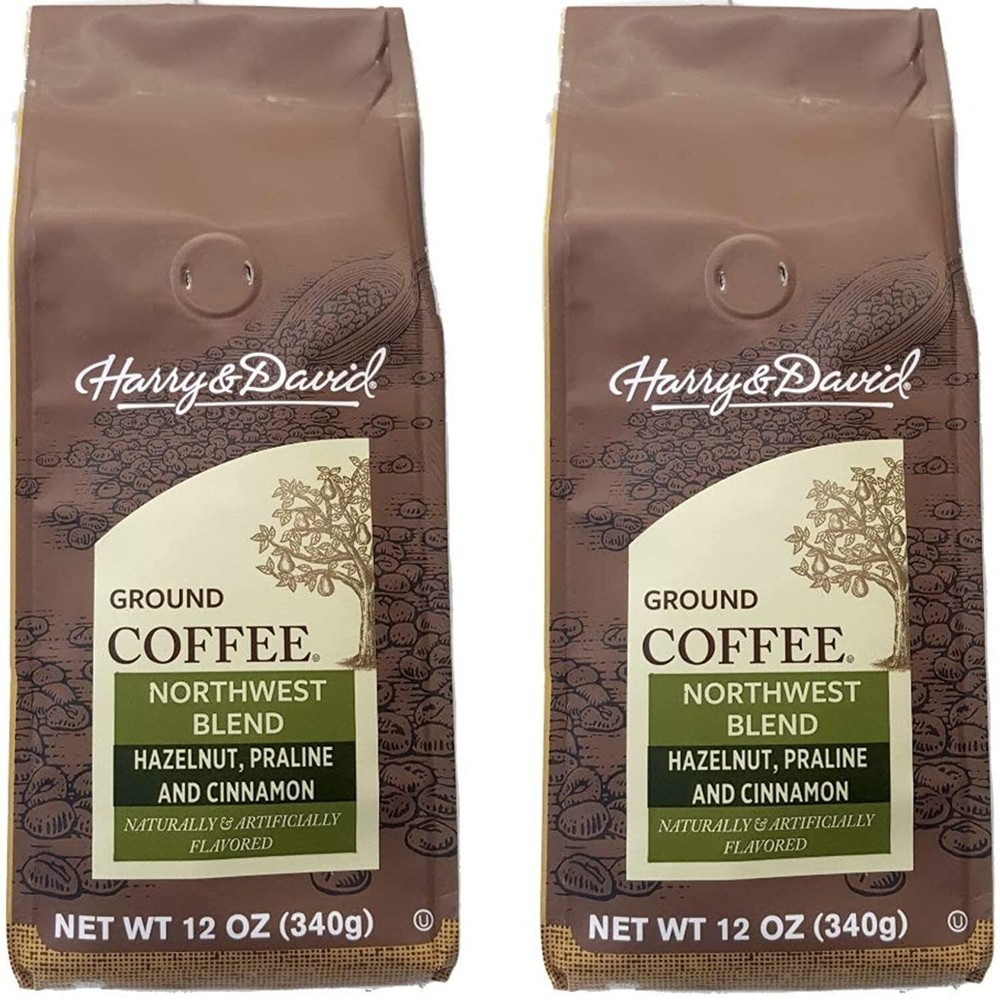 2 Pack - Harry & David Northwest Blend Flavored Ground Coffee - 12 Ounce