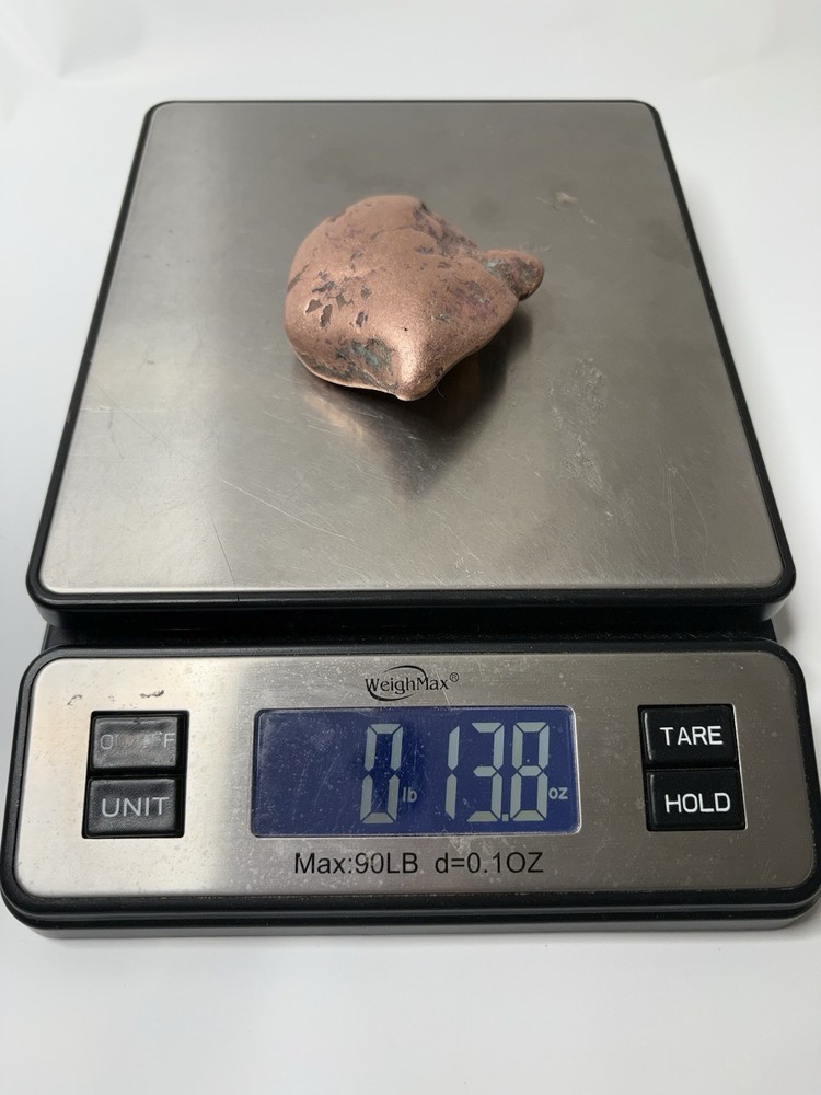 Pure Solid Native Michigan Float Copper Mineral Display Specimen Upper Peninsula