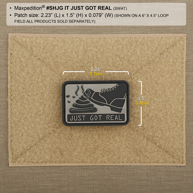 PVC Morale Patch - MAXPEDITION - ** IT JUST GOT REAL - FULL COLOR Yellow