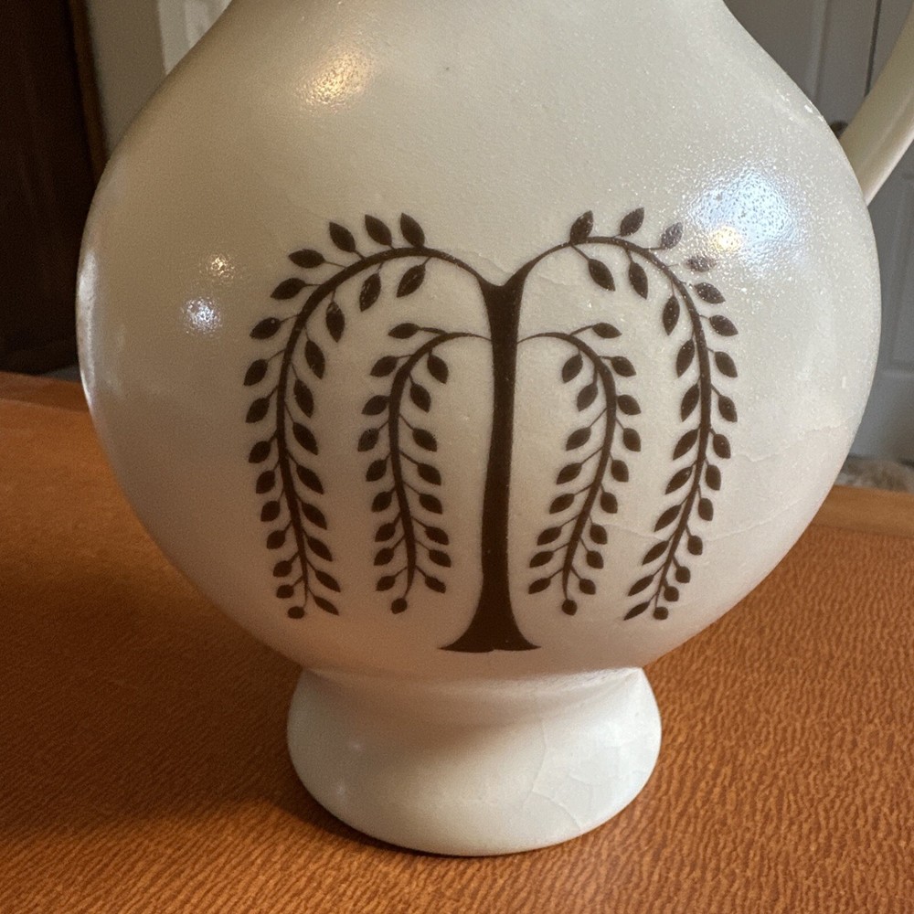 Pottery Pitcher By Willow Branch Willow Tree