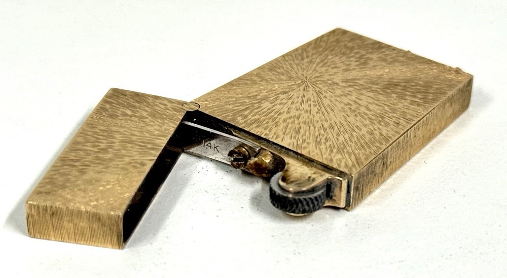 Vintage Solid 14k Solid Gold 31.2 Lighter Minimal Art Deco MCM As Is
