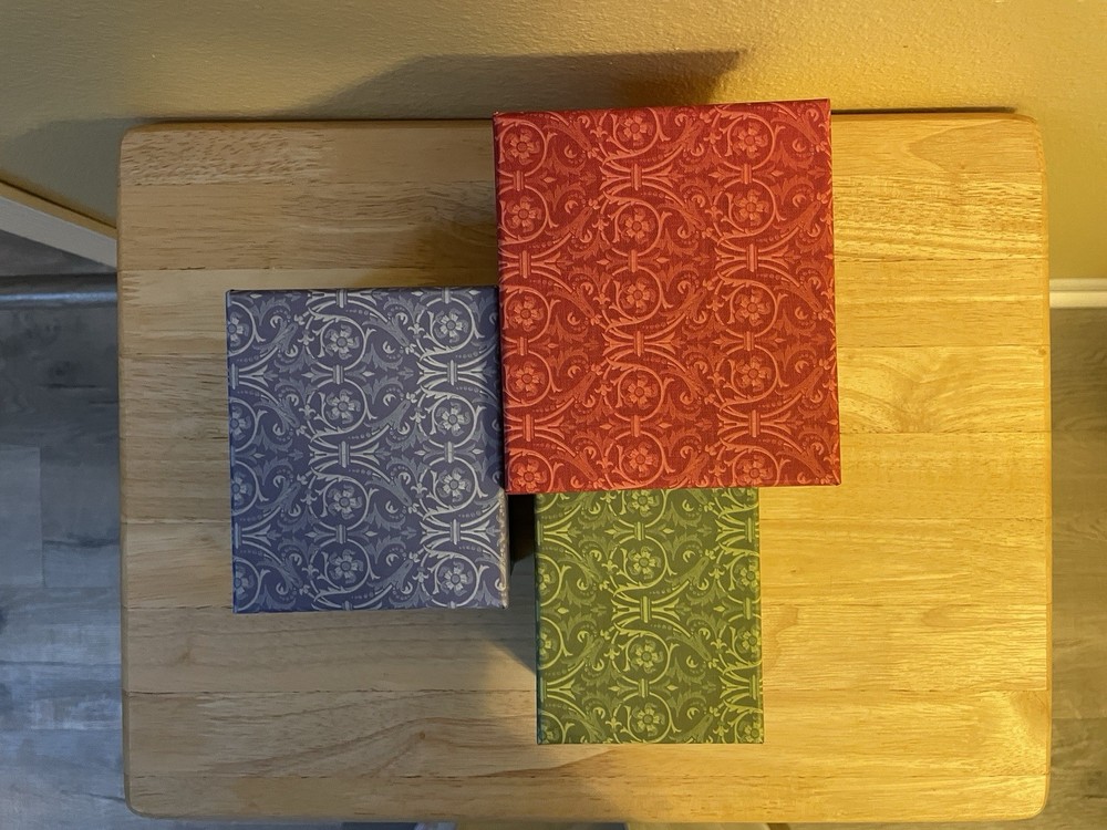 Set of 3 Nesting Boxes Rectangle Red Blue Green