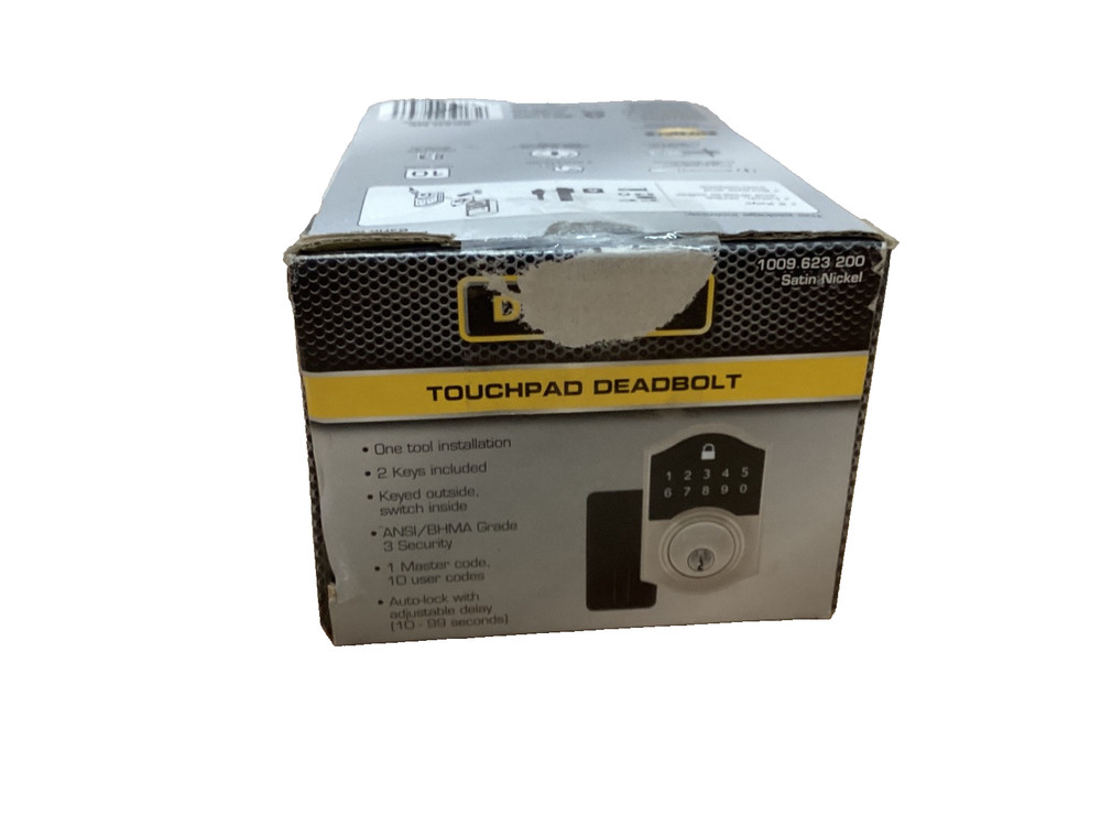 DEFIANT Electronic TouchPad Deadbolt Satin Nickel 10 user codes