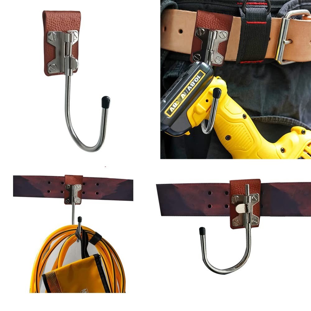 Leather Drill Holster Belt Tool Hook Hammer Holder - 2 Pack, Premium Quality